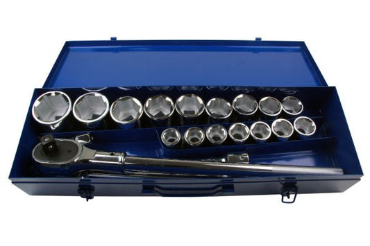 20PC 3/4" DR 6PT METRIC SOCKET SET (19 - 50MM) 1384