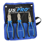3PC 8" NI-FE FINISH PLIERS SET 1828