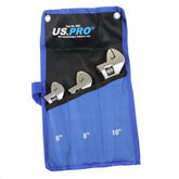 3PC ADJUSTABLE WRENCH SET - CHROME FINISH 2297