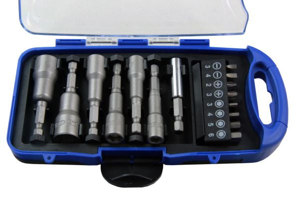 15PC 1/4" DR NUT DRIVER & BIT SET 1371