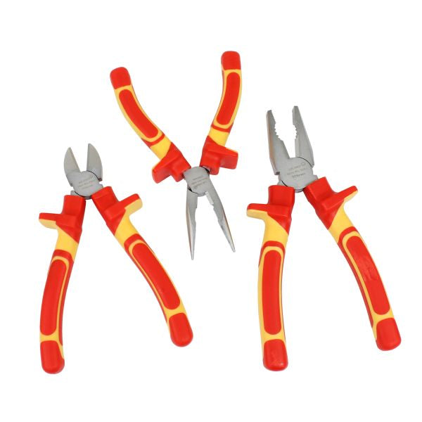 3PC ELECTRICIANS INSULATED VDE PLIERS 1684