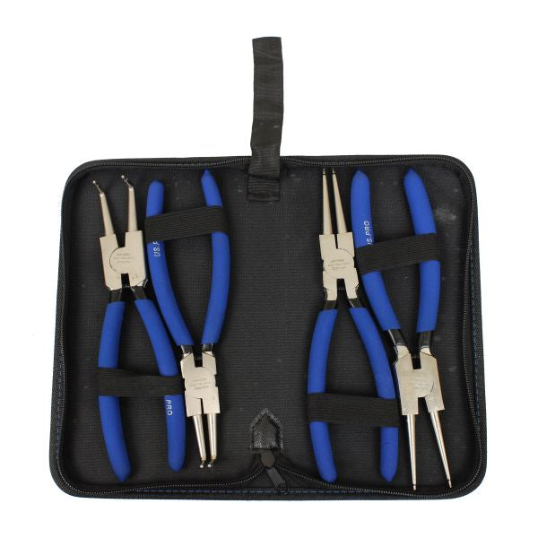 4PC 9" NI-FE FINISH CIRCLIP PLIERS SET IN ZIP CASE 1822