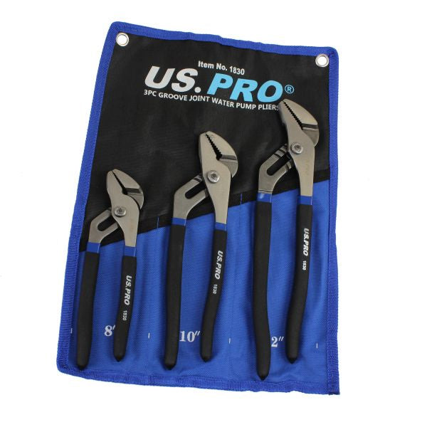 3PC GROOVE JOINT WATER PUMP PLIERS SET 1830