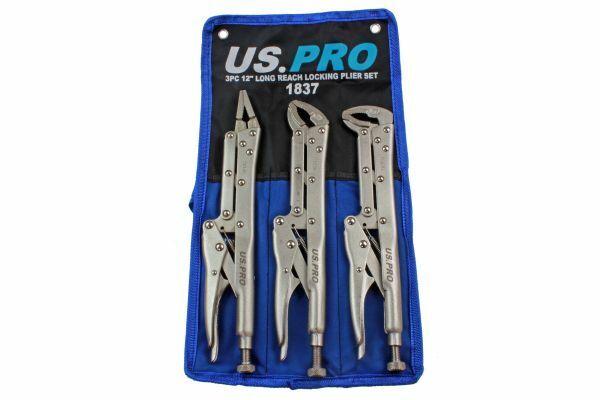 3PC 12" LONG REACH LOCKING PLIER SET 1837