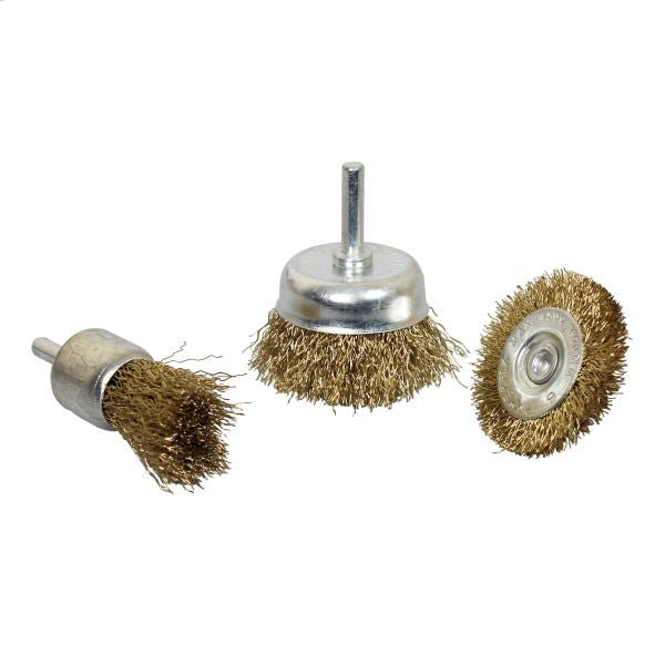 3PC ROTARY WIRE BRUSH SET