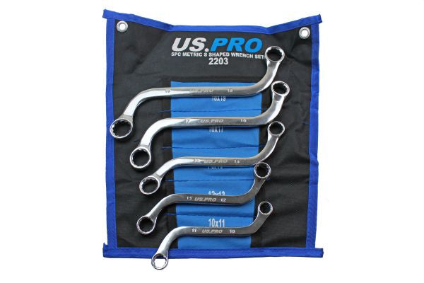 5PC METRIC S SHAPED WRENCH SET 10-19MM 2203