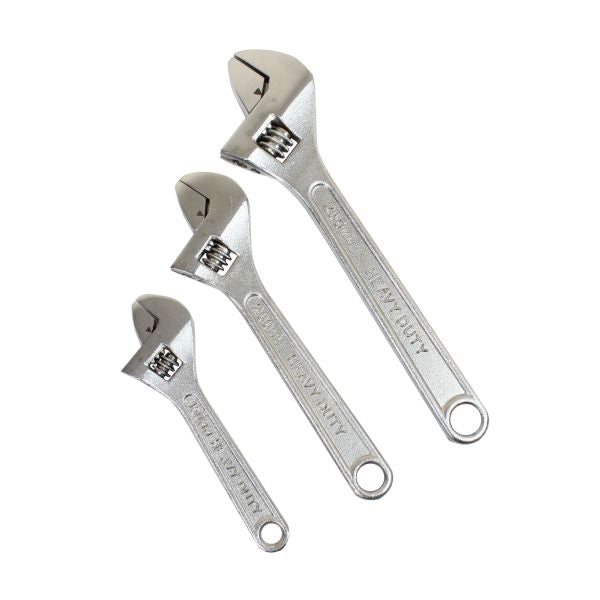 3PC ADJUSTABLE WRENCH SET - CHROME FINISH 2297