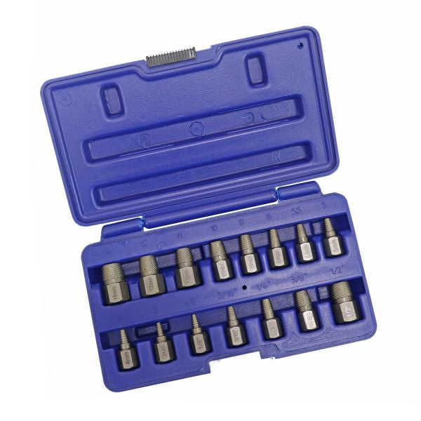 15PC HEAVY DUTY SCREW AND STUD EXTRACTOR SET 2637