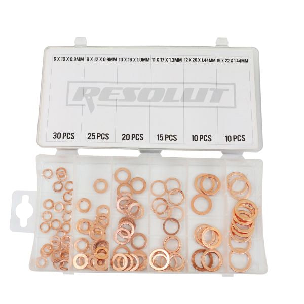 110PC COPPER WASHER ASSORTMENT BOX