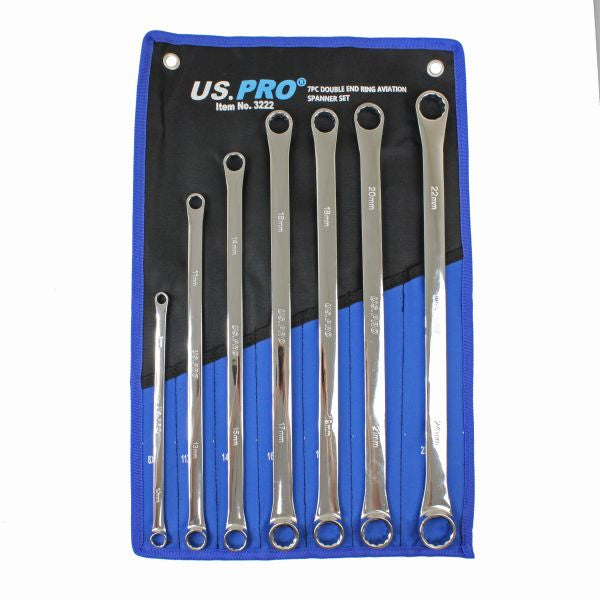 7PC DOUBLE END RING AVIATION SPANNER SET 3222