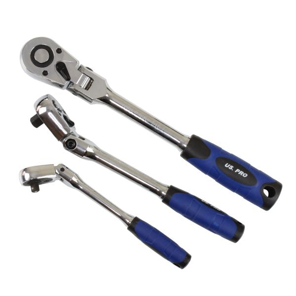 3PC FLEXI HEAD RATCHET SET 1/4", 3/8" & 1/2" DRIVES 4209