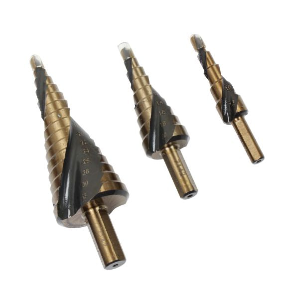 3PC 4-32MM HSS-G+ SPIRAL STEP DRILL SET 7142