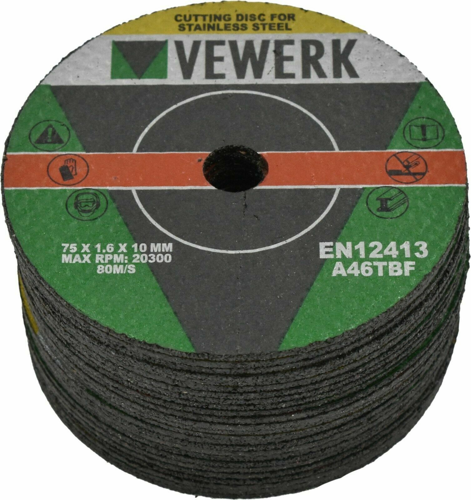 75 X 1.6 X 10MM METAL CUTTING DISCS (25PC) 8009