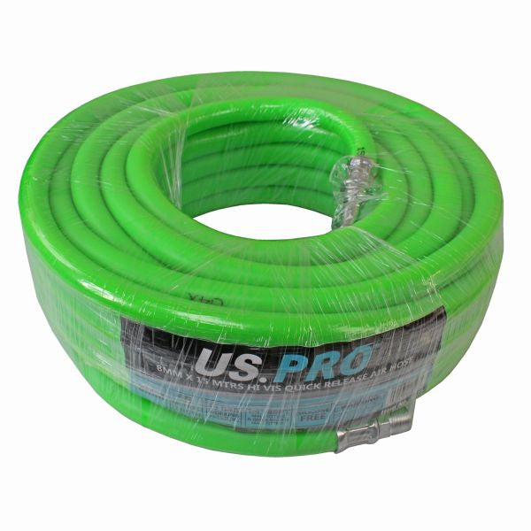 8MM X 15 MTRS HI VIS QUICK RELEASE AIR HOSE 15 BAR 8175