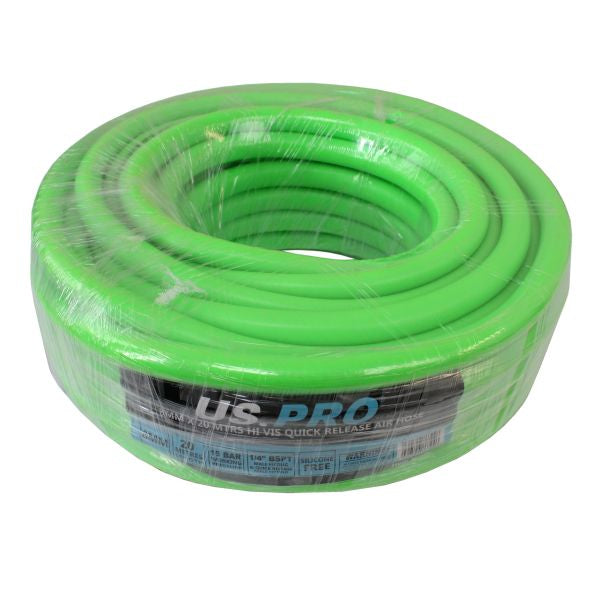 8MM X 20 MTRS HI VIS QUICK RELEASE AIR HOSE 15 BAR 8244