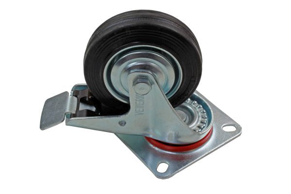 100MM SWIVEL CASTOR WITH BRAKE RUBBER WHEEL