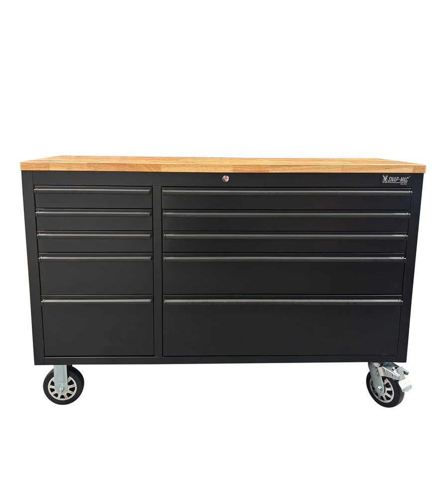 US SNAP MAC 55in Matt Black 10 Drawer Work Bench Tool Box Chest Cabinet