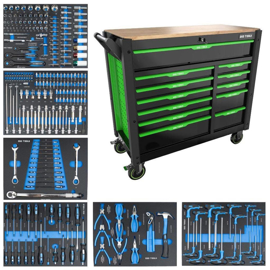 DSD TOOLS 12 Drawers Caster Mounted Roller Tool Chest Cabinet DS1830