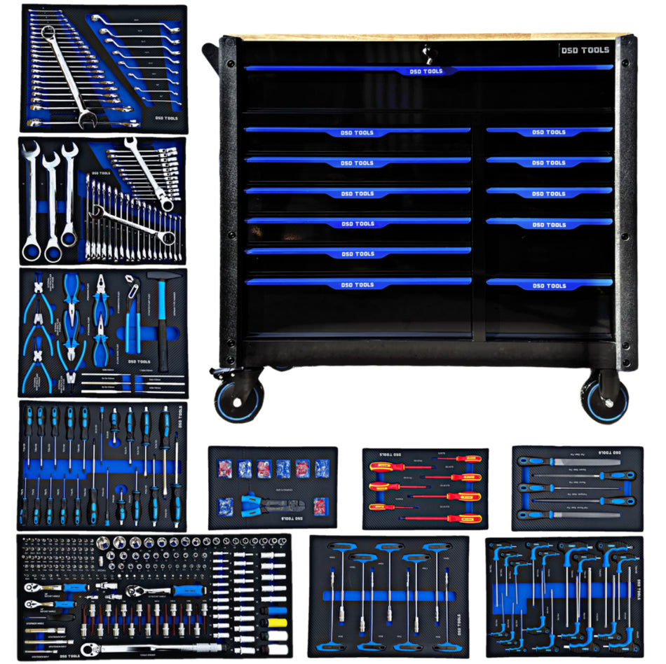 12 DRAWER TOOLBOX WITH 999PC FILLED WITH TOOLS