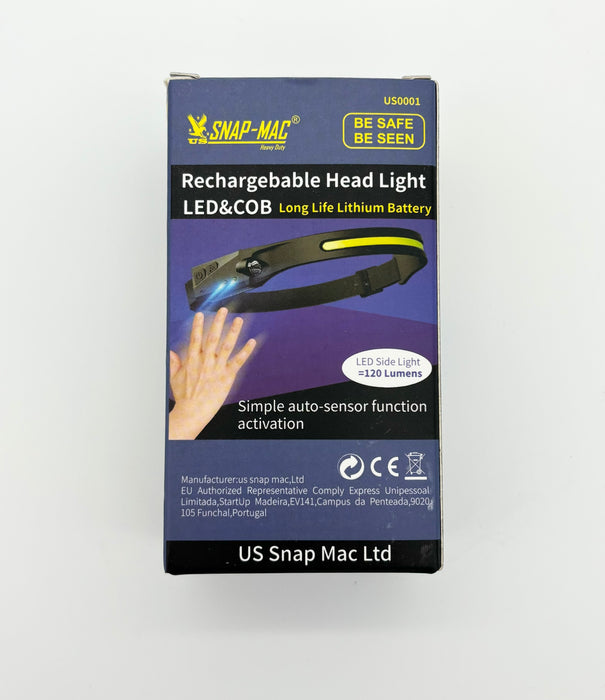 US SNAP MAC Led Headlamp Sensor Recharable